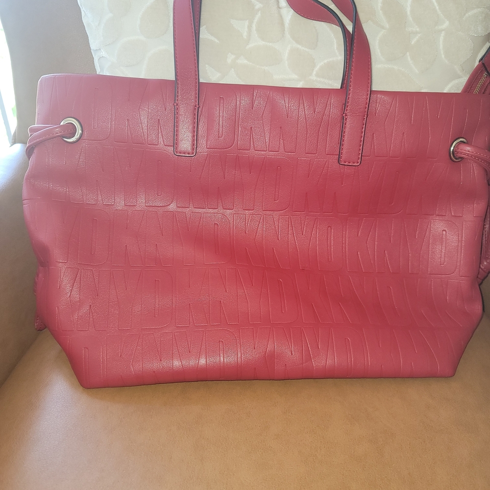 DKNY Bold Red Logo Tote